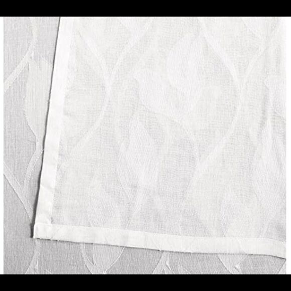 Faux Linen white sheer collection 50 inch by 108 inch sheer curtain panel - Picture 6 of 7